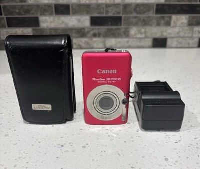 Canon PowerShot SD1200 IS Digital ELPH pink Compact Digital Camera No SD *Tested