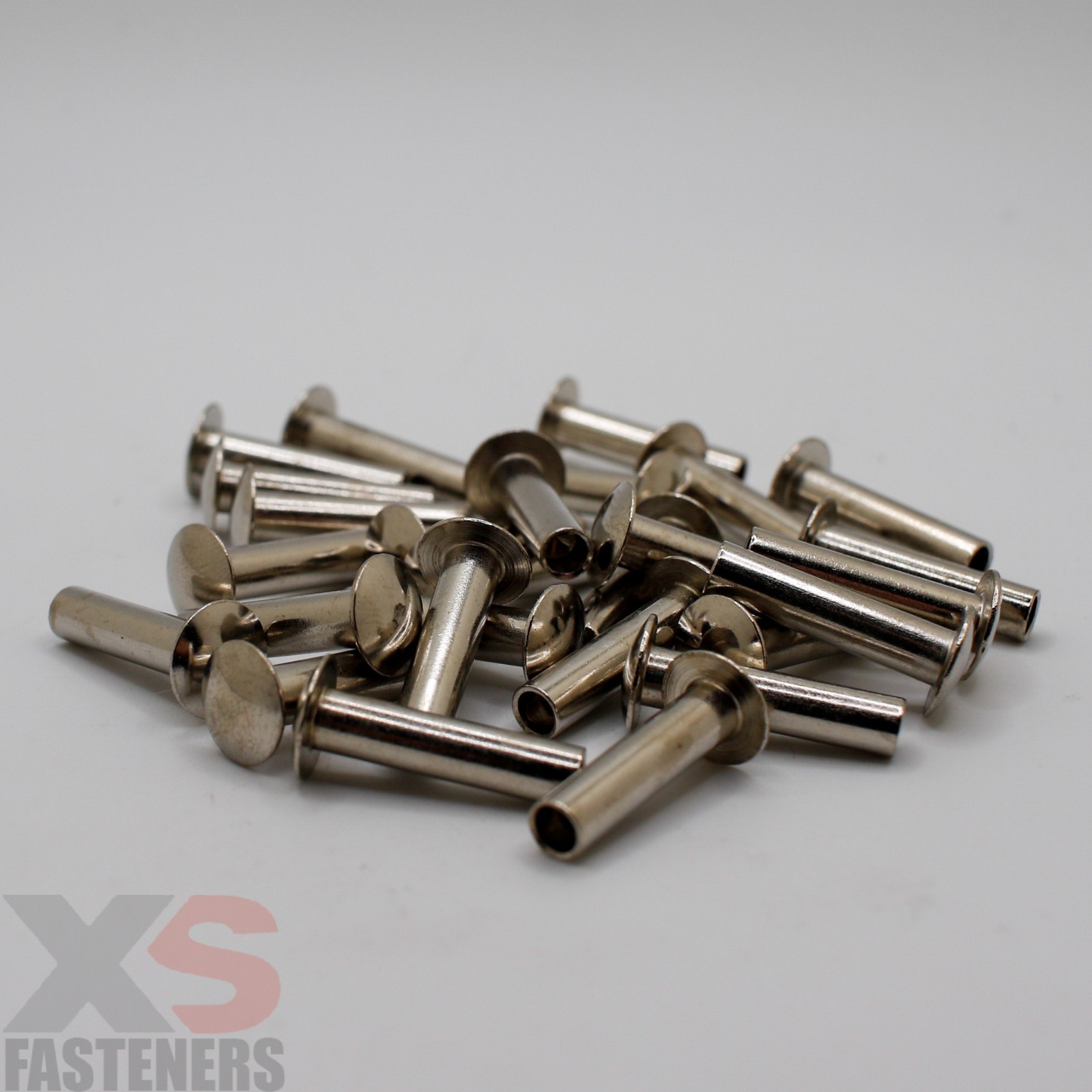 3/16 x 25/32 Semi-Tubular Rivet Steel Nickel Plated (1000 PCS)