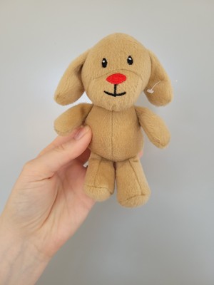 Tesco gefüllt mit Liebe beige Hund mit roter Nase weiches Plüschtier winzig 3,5-4,5 Zoll