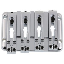 Deluxe 4-String Electric Bass Bridge with Adjustable Saddles BB204 Chrome