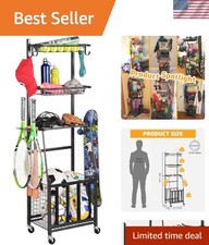 Sports Equipment Storage for Garage, Indoor/Outdoor Sports Rack for Garage, B...