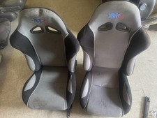 Aftermarket Black And Grey Gray Racing Bucket Seats