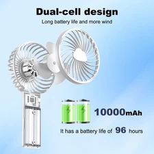 NEW Ultra-quiet Portable Handheld Fan Portable Fan Rechargeable 10000mAh 5-speed