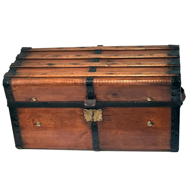 Brass Original Antique Trunks 1850-1899 Time Period Manufactured