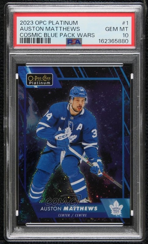 2023 O-Pee-Chee Platinum Cosmic Blue Variant Auston Matthews PSA 10 GEM MT 1sj3