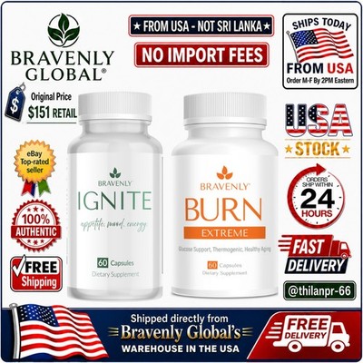 Bravenly Global Burn Extreme Ignite 2 Bottle Bundle New Sealed SALE US Seller 