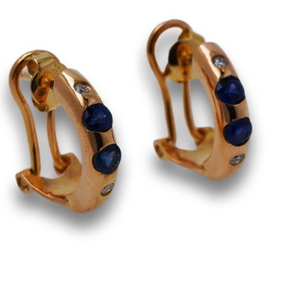 Ohrstecker Ohrringe Brillant Saphir 750 Gold 18 Kt Gelbgold Edelstein Wert 1990,