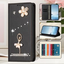 For Samsung Galaxy S26 S25 S24 S23 Magnetic Flip Stand Card Leather Bling Case