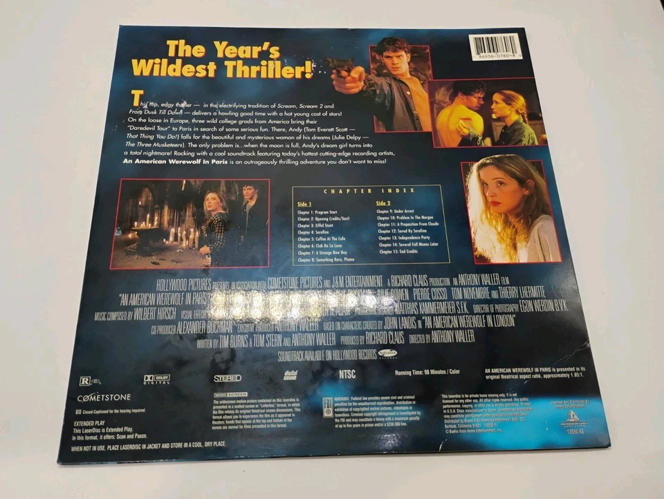 An American Warewolf In Paris Laser Disc Widescreen Extended Play Good Shape  - Image 2 of 4