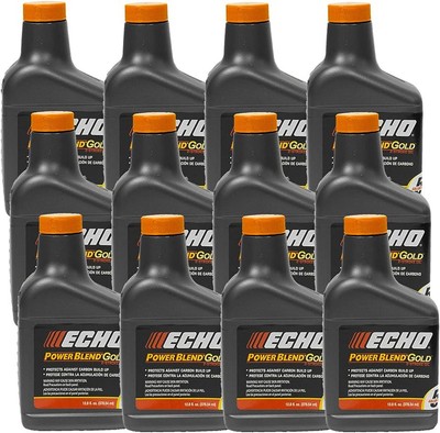 12 Pack of Echo PowerBlend Gold 2-Stroke Engine Oil 12.8 oz Bottle 6450005GDS