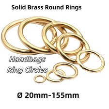 Solid Brass Round Rings Ø 20mm-155mm Circle O Rings Handbags Ring Circles
