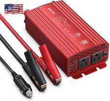 BESTEK 500W Pure Sine Wave Power Inverter DC 12V to AC 2 Outlets 110V Car Charg