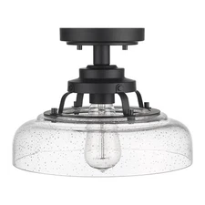 Farmhouse Semi Flush Mount Ceiling Light, Black Industrial Ceiling Lighting,1...