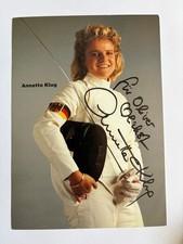 orig. sign. Autogrammkarte Fechten Degen Florett Annette Klug OS 1992 (2665)