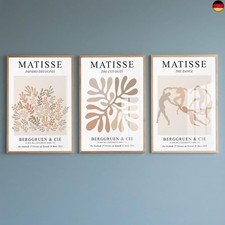 PWAAHDC Matisse Poster Set ? 3 teilige Bilder ohne Rahmen auf Leinwand 40x60 cm