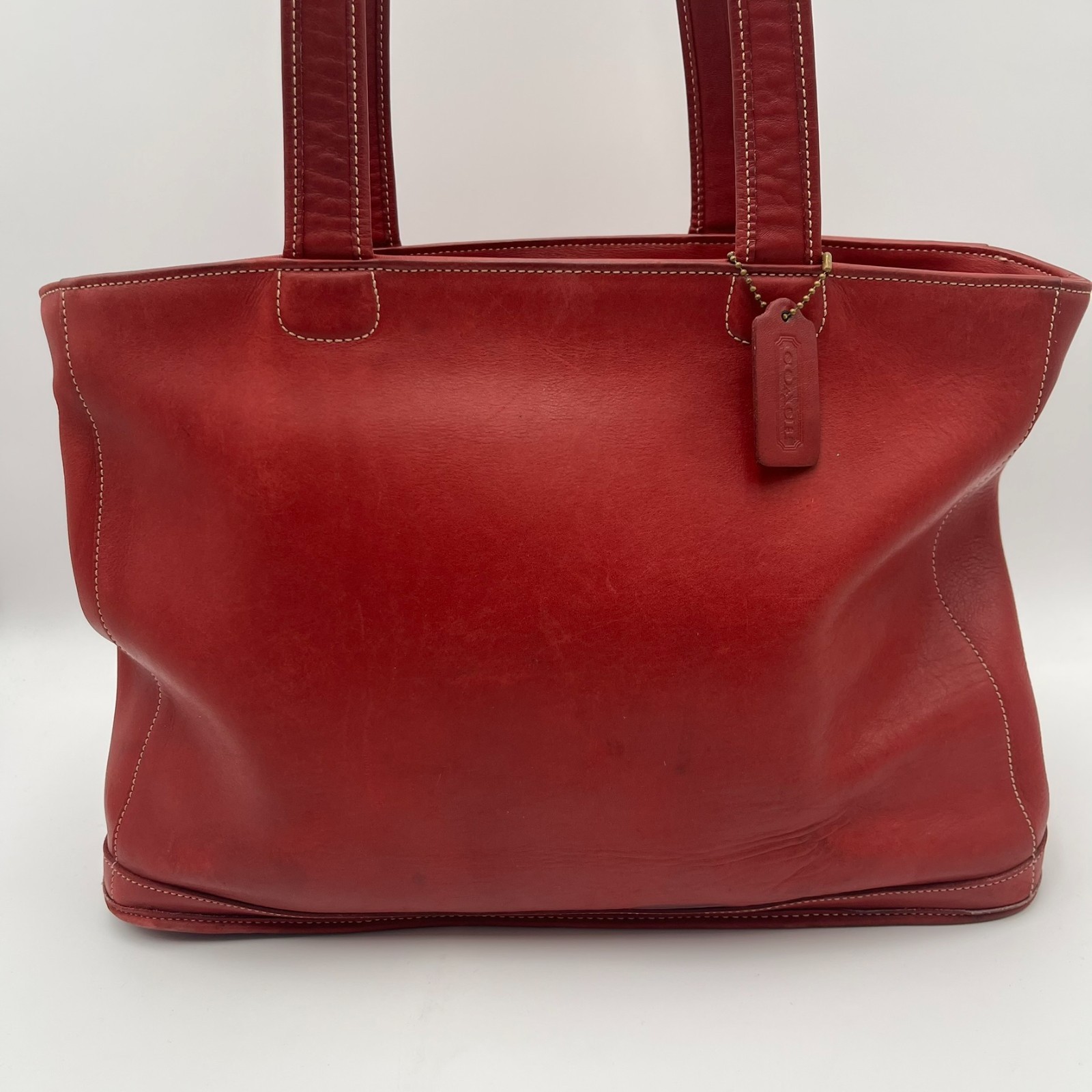 Vintage Coach Bleeker 9306 Leather Tote Hand Bag Red *Flaws*