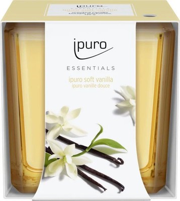 ipuro ESSENTIALS Duftkerze soft vanilla 125 g Kerze Glas Duft Kerze Kerzen