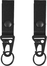 Tactical Molle Key Ring Chain Gear Clip Key Keeper Keychain Nylon Belt Key Holde