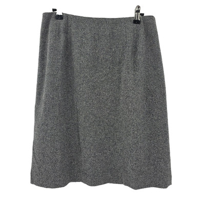 Vtng Amanda Smith Stretch Women's Sz 12 Wool Silk Blend Gray Mini Skirt Career