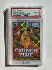 2022-23  Donruss Crunch Time Diamond LeBron James No.10 Lakers PSA 10 Low Pop!