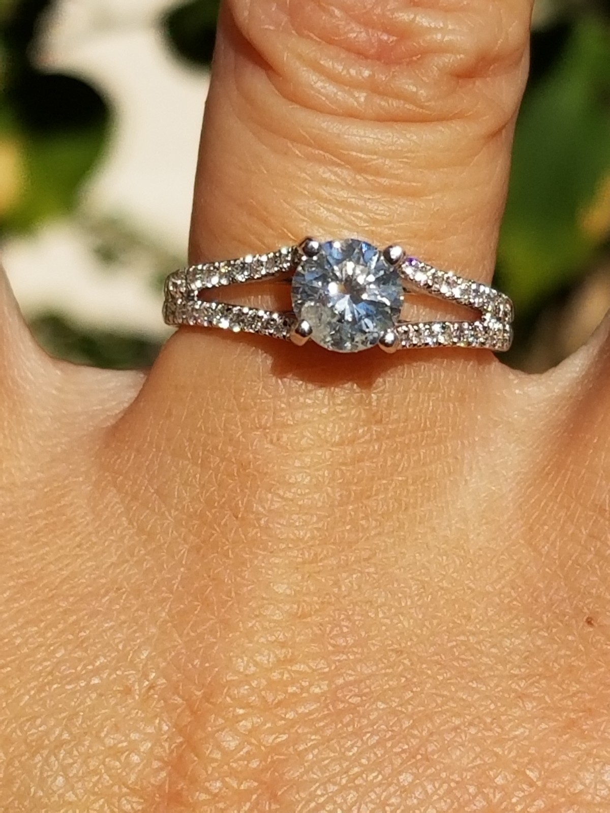 Sparkling Natural Diamond Solitaire Split Shank 1… - image 13