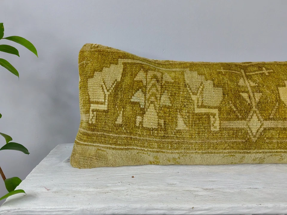 Vintage Kilim Lumbar Pillow 12x40 Long Decorative Sofa Cushion Made from Turkish - Image 2 of 4