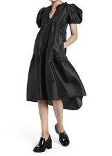 Kika Vargas x Target Black Tiered Ruffle Taffeta Midi Dress Babydoll Goth XS