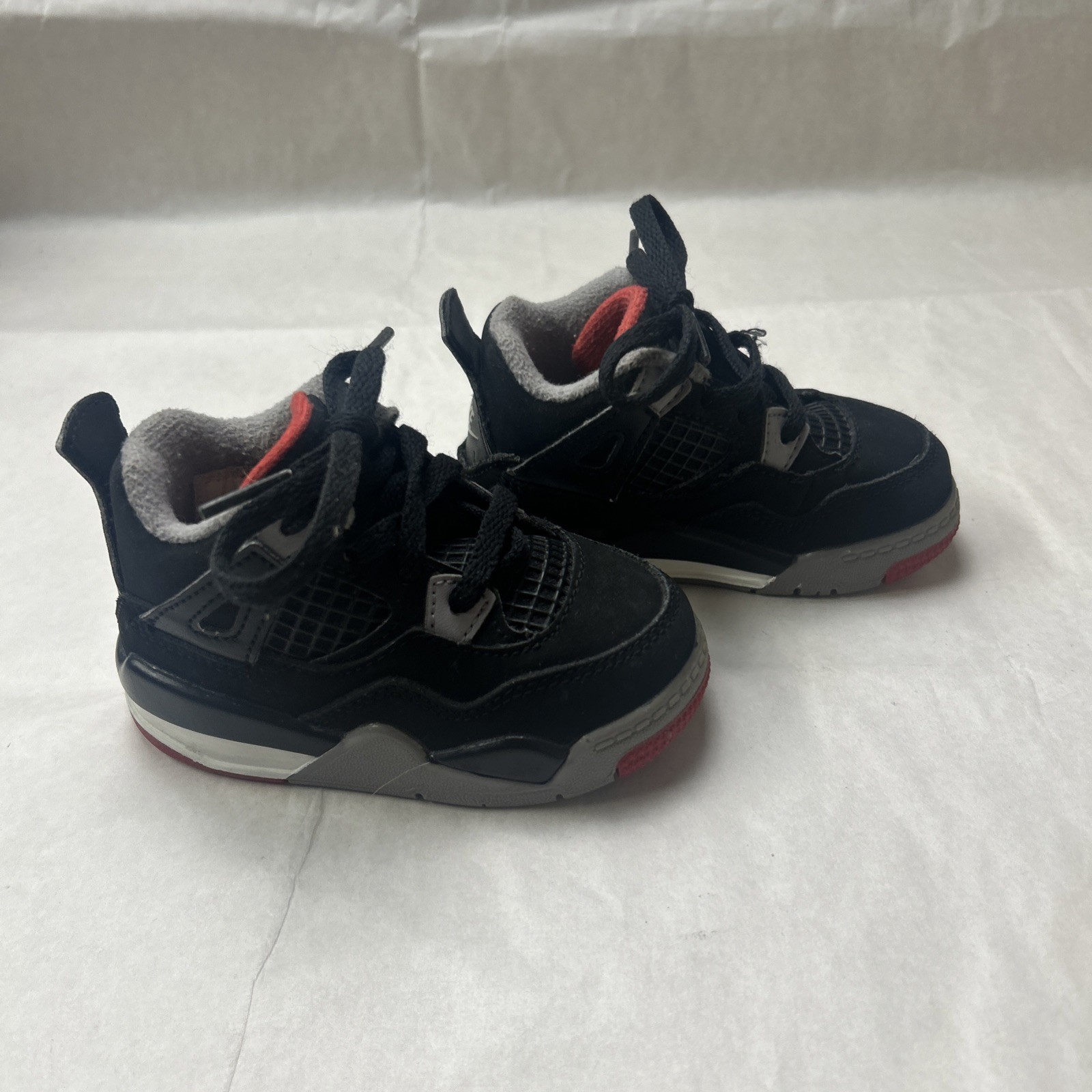 Jordan 4 Retro “Bred Reimagined” Toddler Size 5C Black Fire Red Cement Grey thumbnail 6