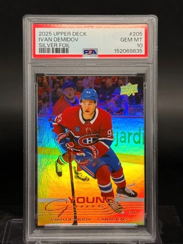 IVAN DEMIDOV 2025-26 UPPER DECK YOUNG GUNS SILVER FOIL #205 ROOKIE PSA 10 Q2011