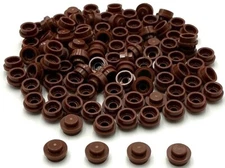 Lego 100 New Reddish Brown Plates Round 1 x 1 Parts