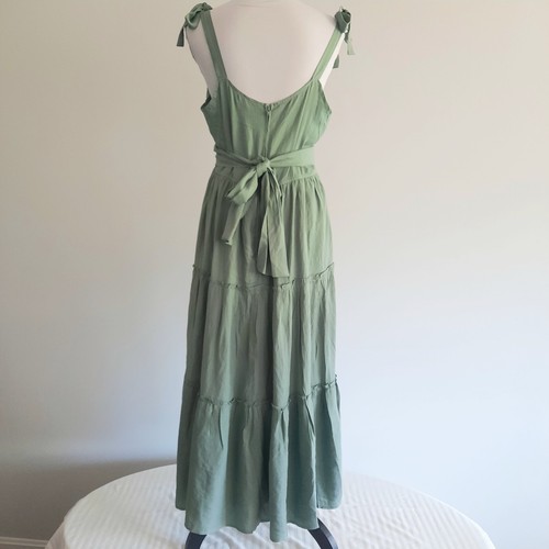 Green Tiered Midi Maxi Dress Size XL - Picture 2 of 14
