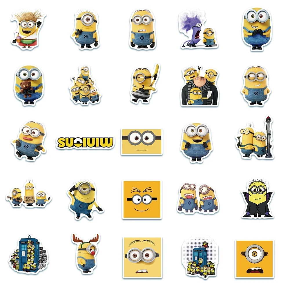 50pcs Despicable Me Minions Cartoon Stickers Kids Party Bag Decal Laptop Luggage