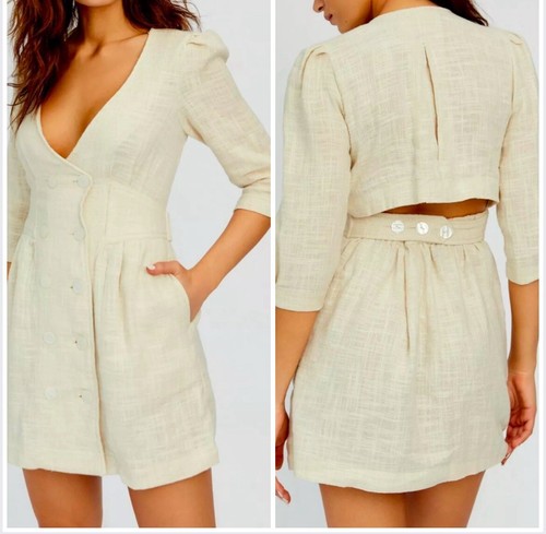NWT Free People Endless Summer Madeline Mini Dress in Ivory size S