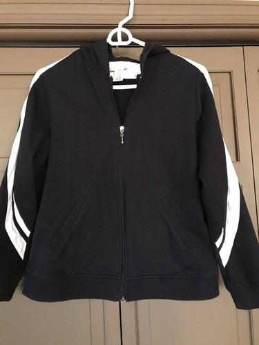 Womens Tracksuit Black with White Trim Petite Med - Picture 2 of 4