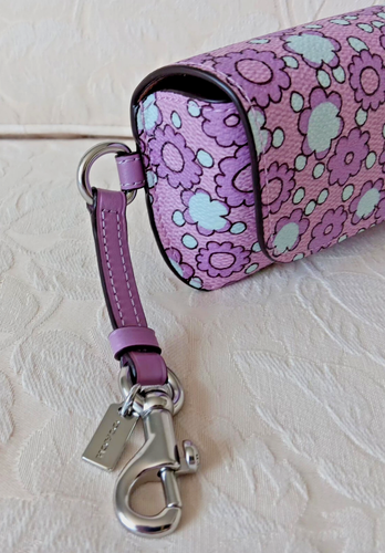 NWT Coach CBH02 Coated Canvas Sunglass Case with Retro Floral Print - Picture 6 of 8