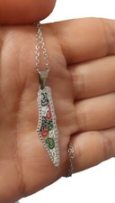 Palestine stainless steel Unisex Silver map design pendant 60 cm necklace