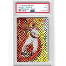 DAMIAN LILLARD 2020 Select Unstoppable Gold 02/10 PSA 9
