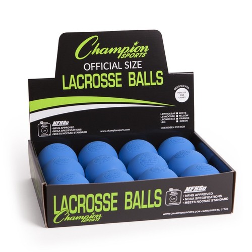 Champion 12 Pack Official Rubber Lacrosse Balls NFHS & NCAA Approved, Blue - Picture 1 of 4