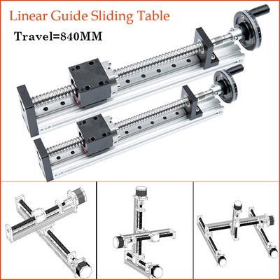 XYZ Axis Linear Rail Slide Table 840mm SFU1605 Ballscrew Motion Actuator Stage