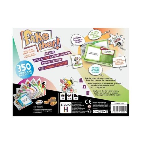 Fake That! Party Game | Bluffing & Humor Board Game | Ages 10+ | 4-8 Players | - Picture 2 of 3