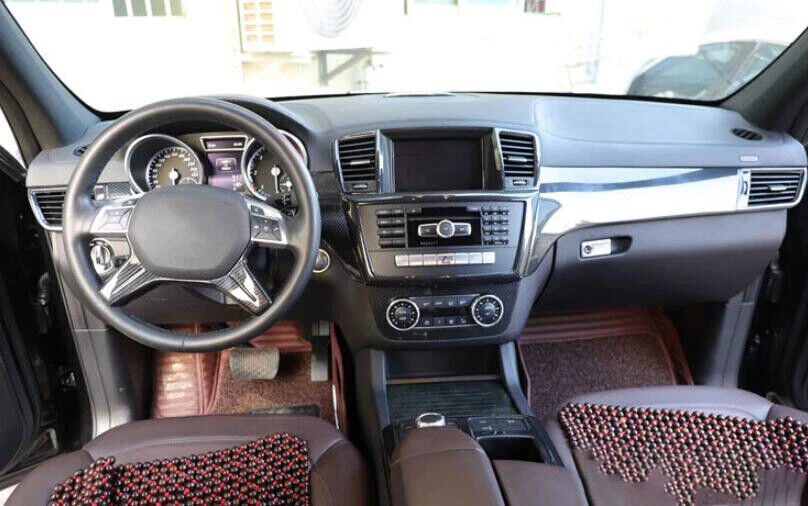 Cubierta embellecedor 2012-2015 para Benz GL ML VOLANTE borde tira ABS fibra de carbono Foto 4 de 4