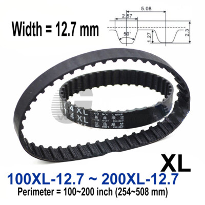 Timing Belts XL type Width=12.7mm Perimeter=10''~20'' Black Rubber Timing Belts