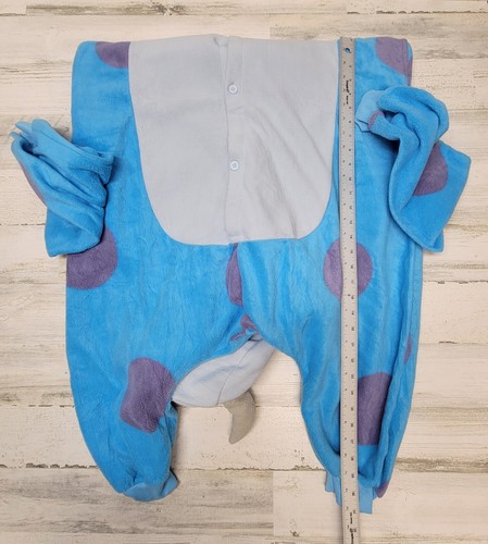 Monsters Inc Sully Sullivan Costume Boys S Blue 1 Piece Hooded Pajamas - Picture 10 of 14