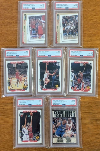 1996-97 UD Collector's Choice Chicago Bulls x7 PSA Card Lot Michael Jordan
