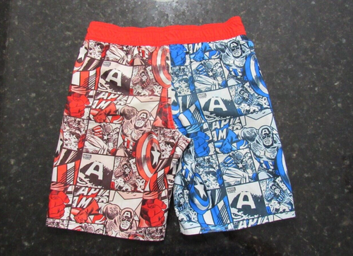 Marvel Comics Captain America 5T swim trunks Red White & Blue (kids) USA colors - Picture 6 of 15