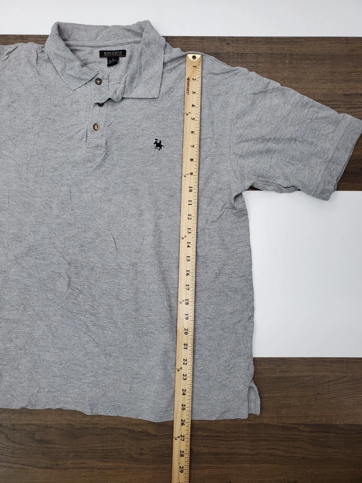Knights Sportswear мужской большой серый 100% хлопок рубашка-поло короткий рукав - Изображение 4 из 4