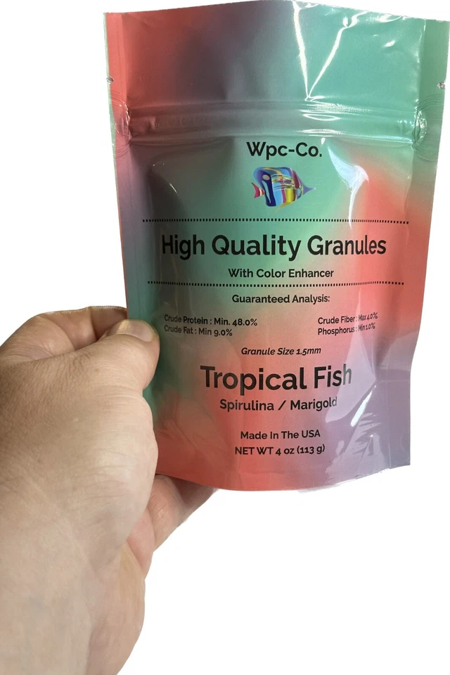 Alimento para peces tropicales para mejorar el color con espirulina y caléndula gránulo de 1,5 mm Foto 2 de 4