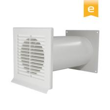 EASYTEC Mauerkasten weiß Ø 125 mmKunststoff  mit Rückstauklappe Teleskop