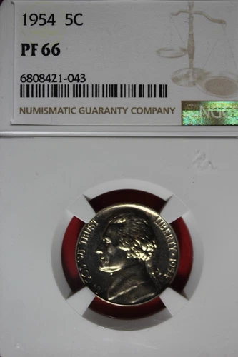 1954 NGC 5C PF66 JEFFERSON NICKEL #B4898