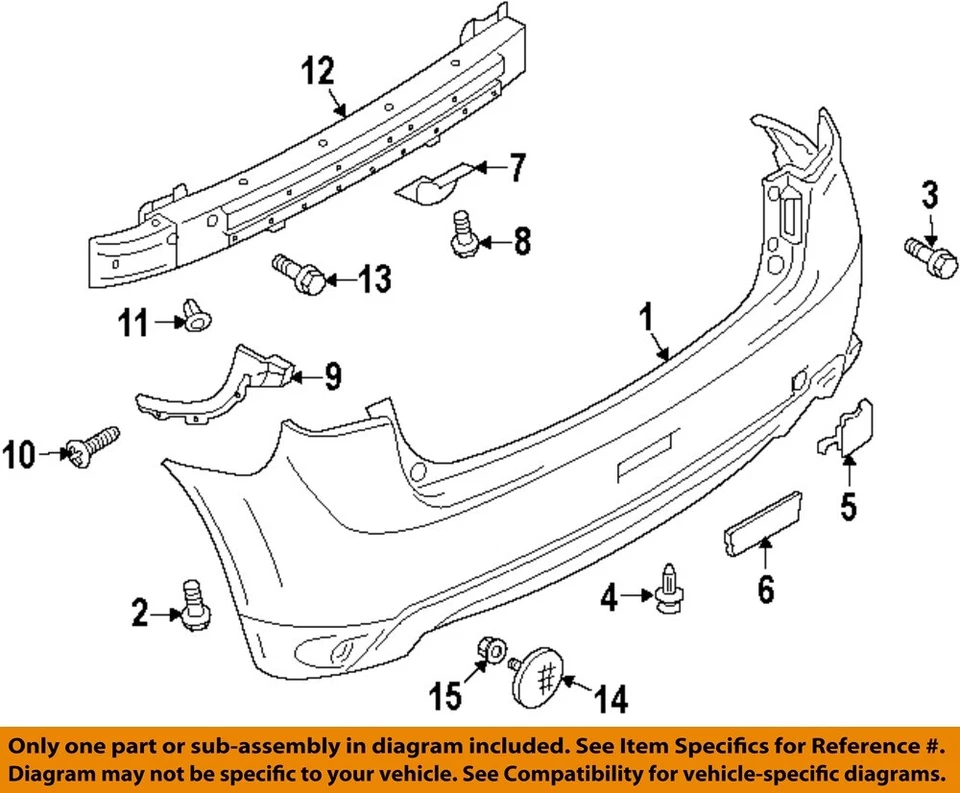 Used Rear Bumper Assembly Rear fits: 2015 Mitsubishi Outlander sport w/o park as Foto 3 de 4